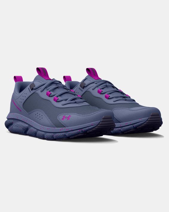 Women's UA Charged Verssert Speckle Running Shoes, Purple, pdpMainDesktop image number 3